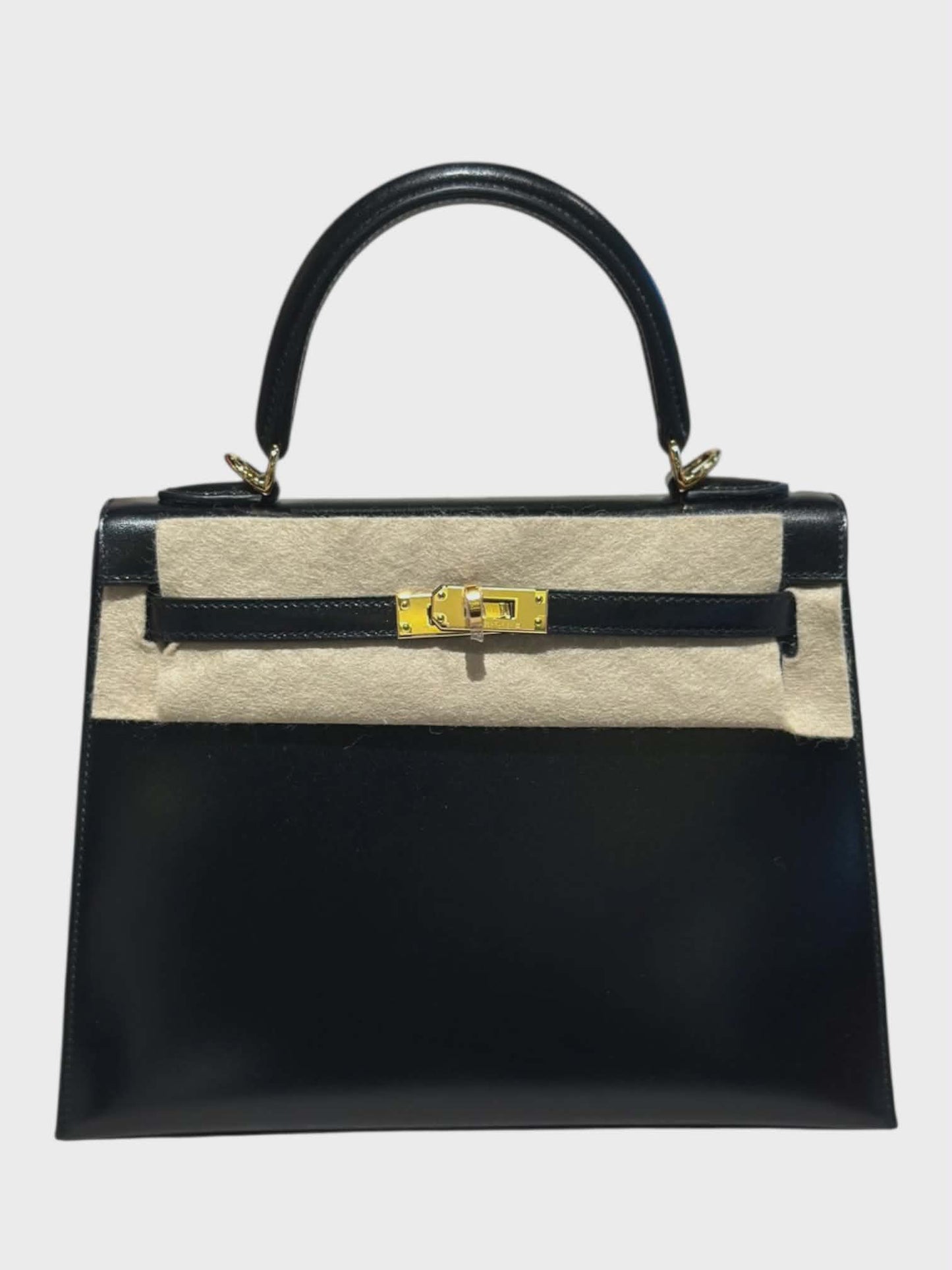 Hermes Kelly Sellier 25 Noir Box Calf GHW