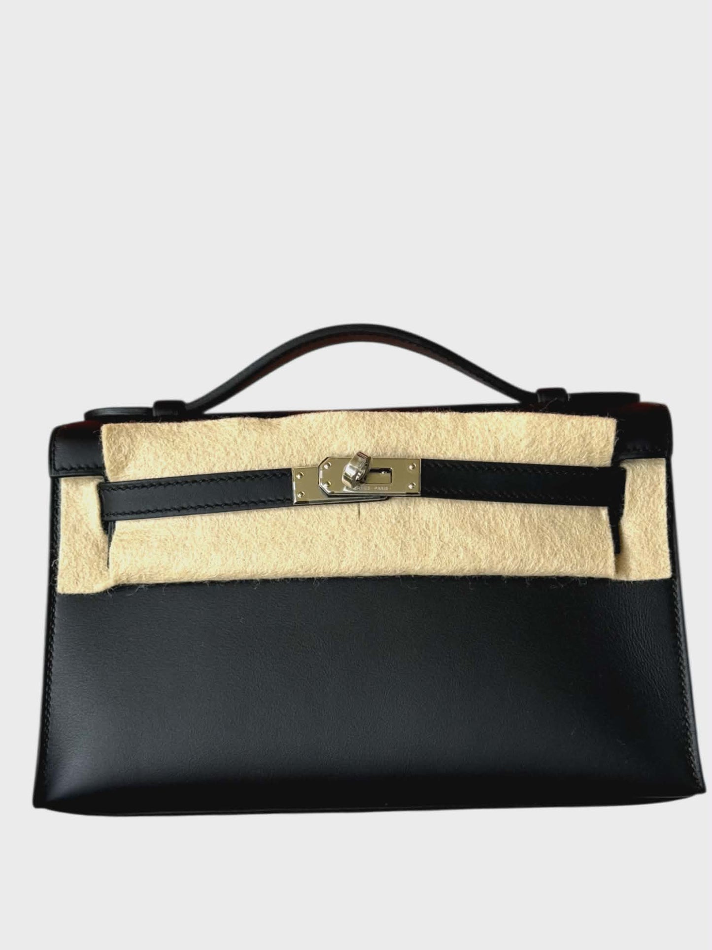 Hermes Kelly Pochette Noir Swift PHW