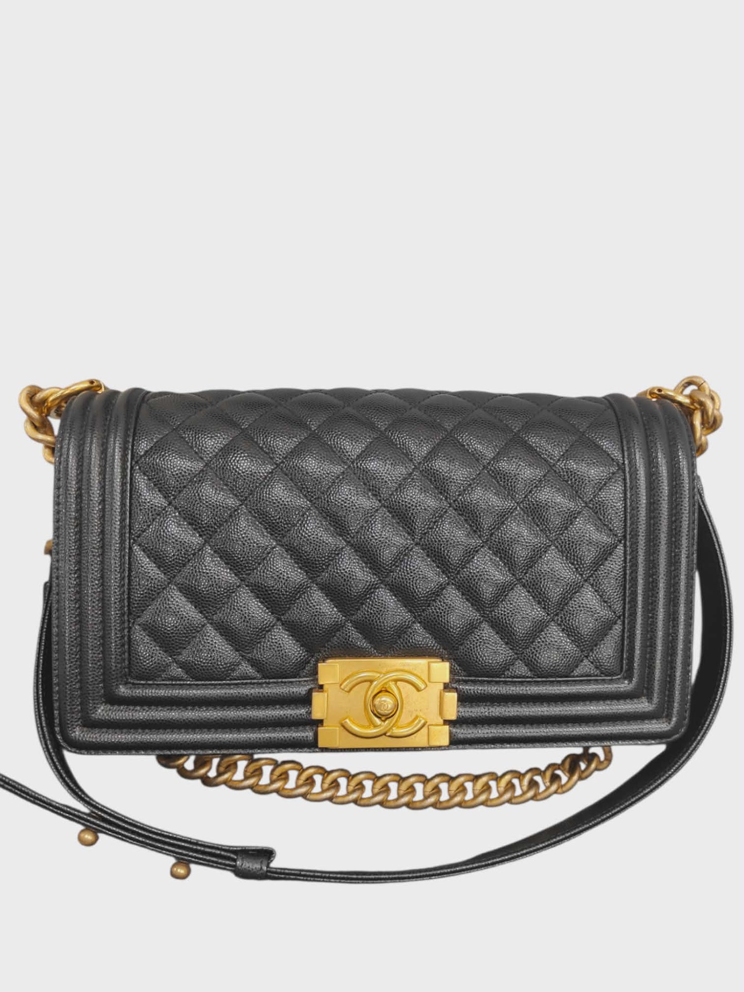 Chanel Boy Medium Black Caviar AGHW