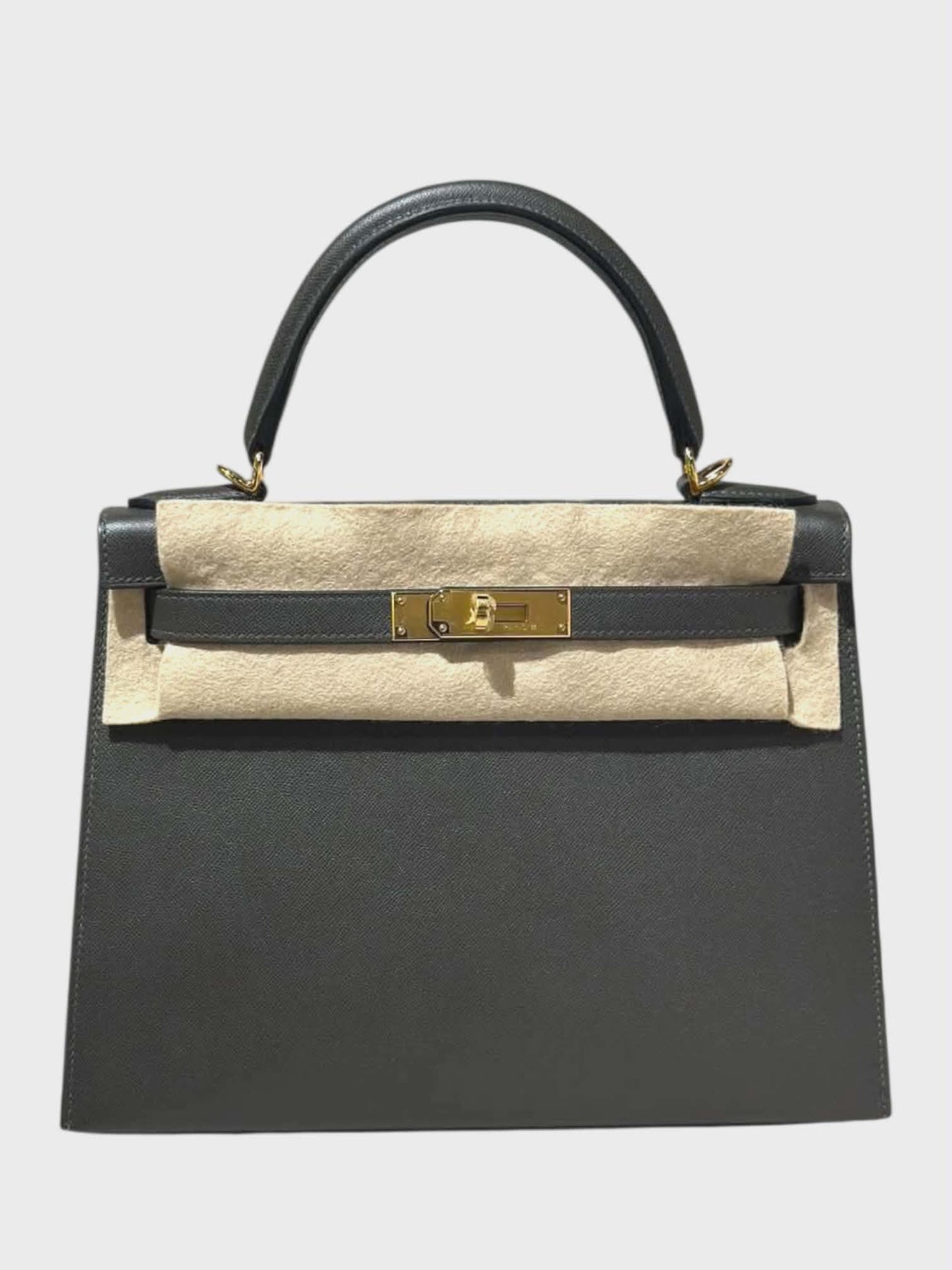 Hermes Kelly Sellier 28 Graphite Madame GHW