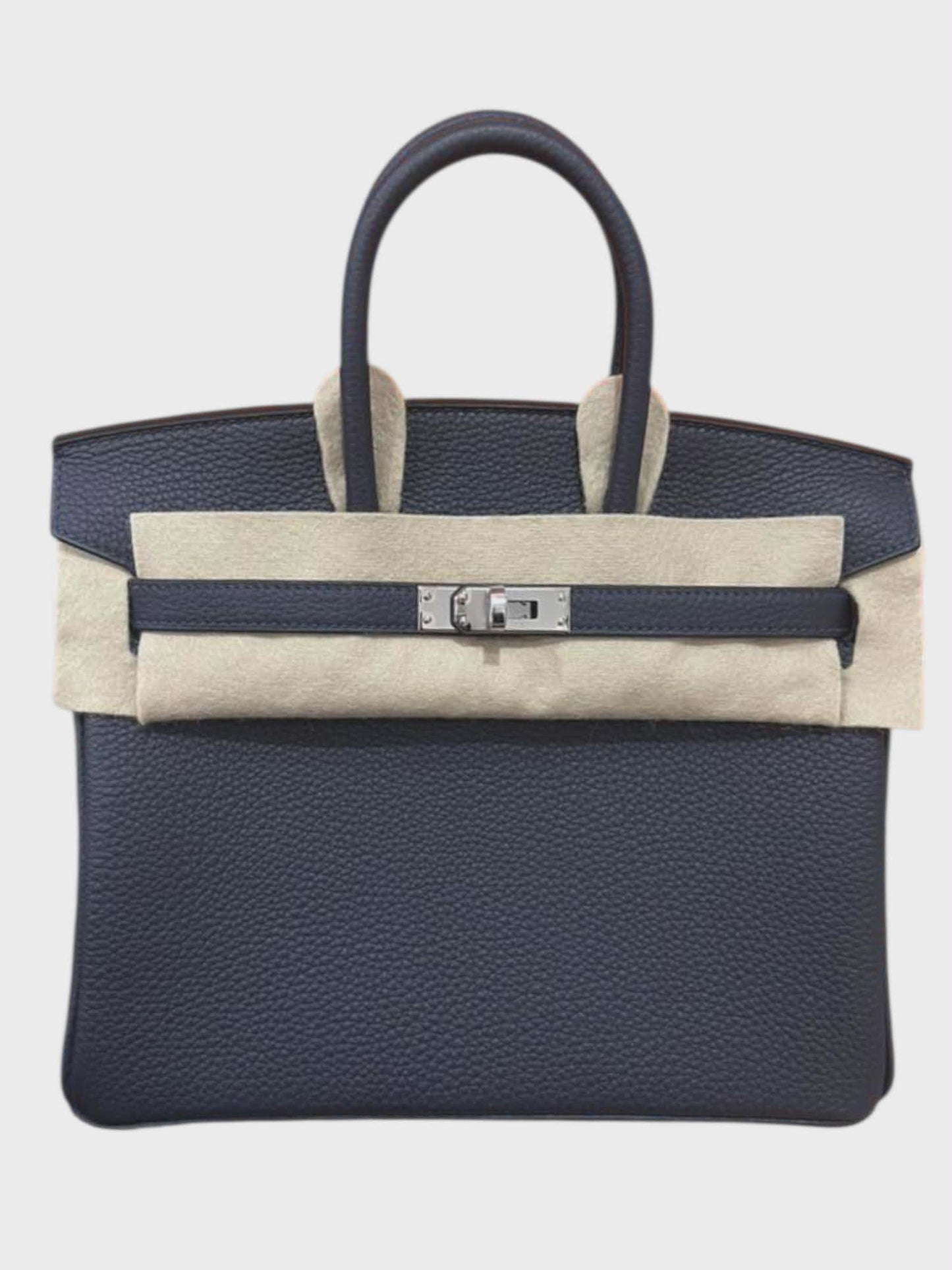 Hermes Birkin Retourne 25 Blue Nuit Togo PHW