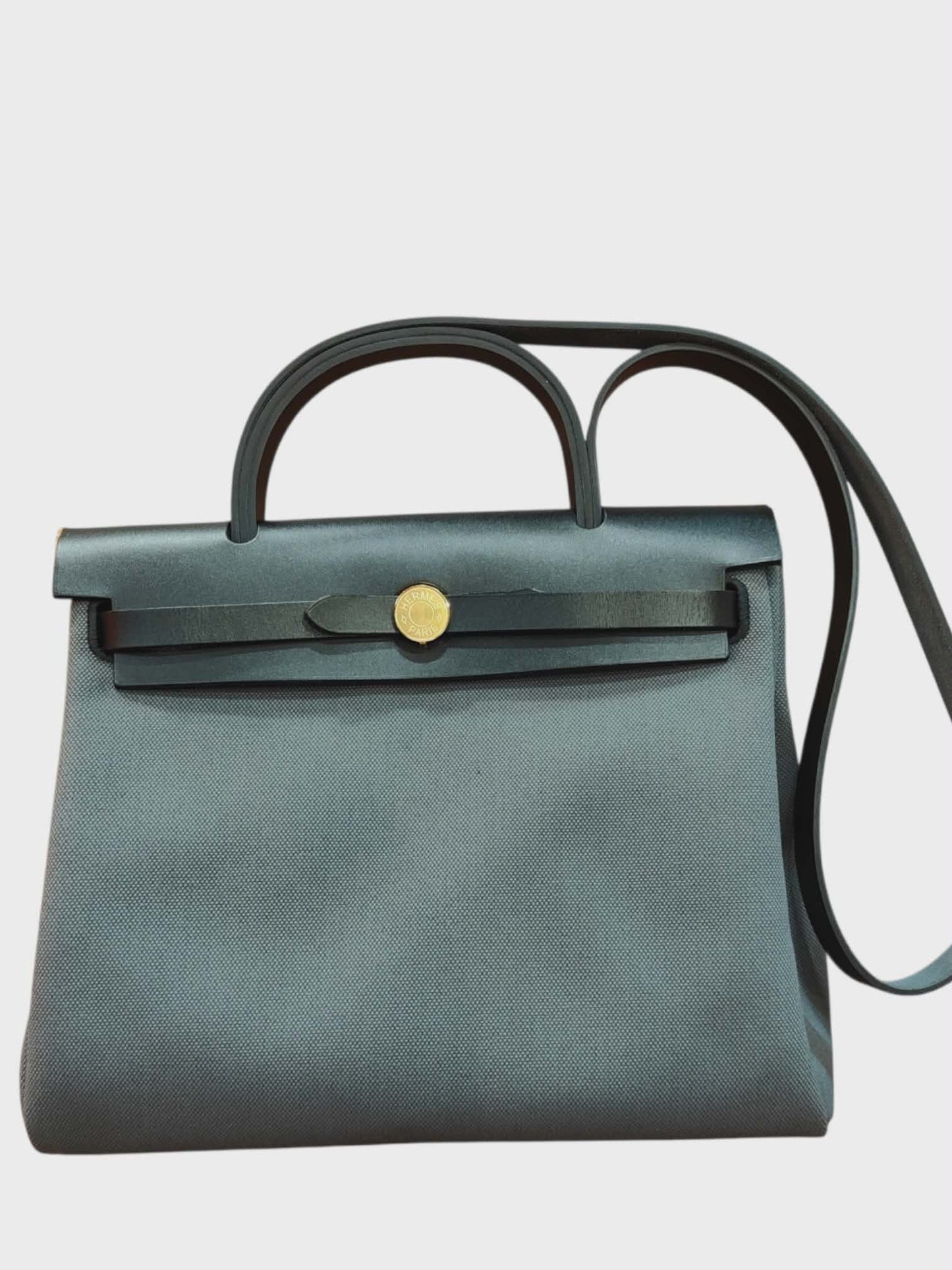 Hermes Herbag Erbag Zip 31 Laque Ardoise Noir Canvas GHW