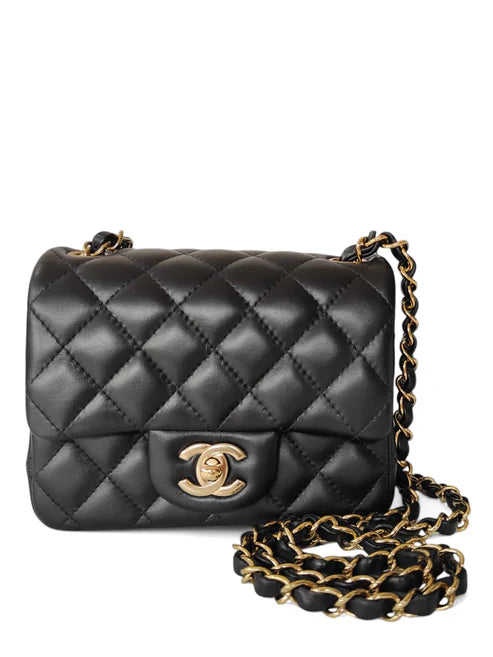 Chanel Mini Square Black Lambskin LGHW