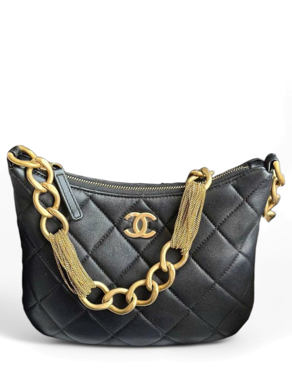 Chanel Hobo Black Lambskin AGHW