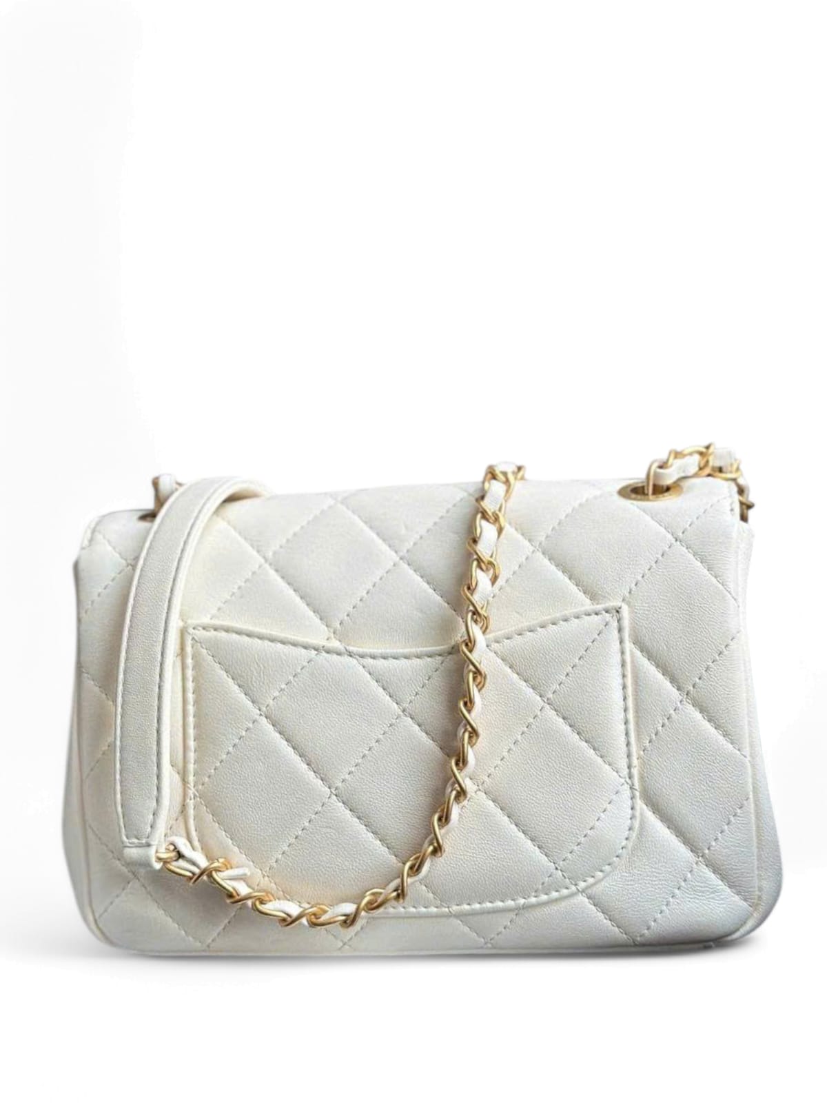 Chanel Flap Bag White Lambskin AGHW