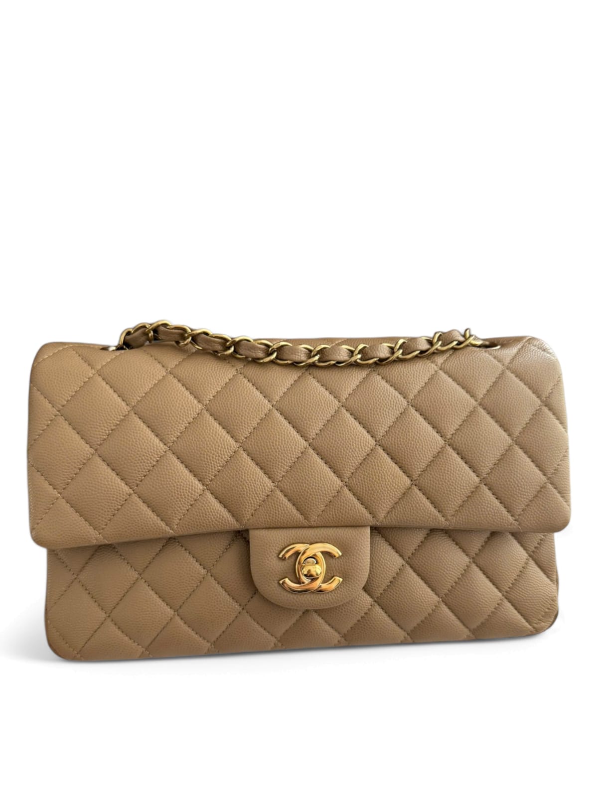 Chanel Classic Medium Dark Beige Caviar LGHW