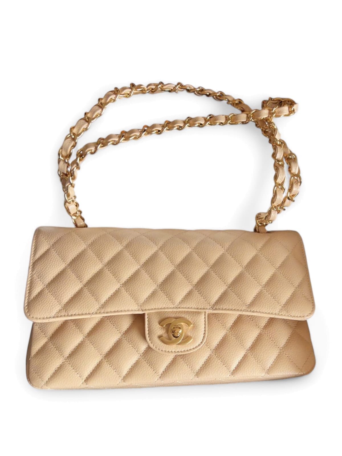 Chanel Classic Medium Beige Caviar GHW
