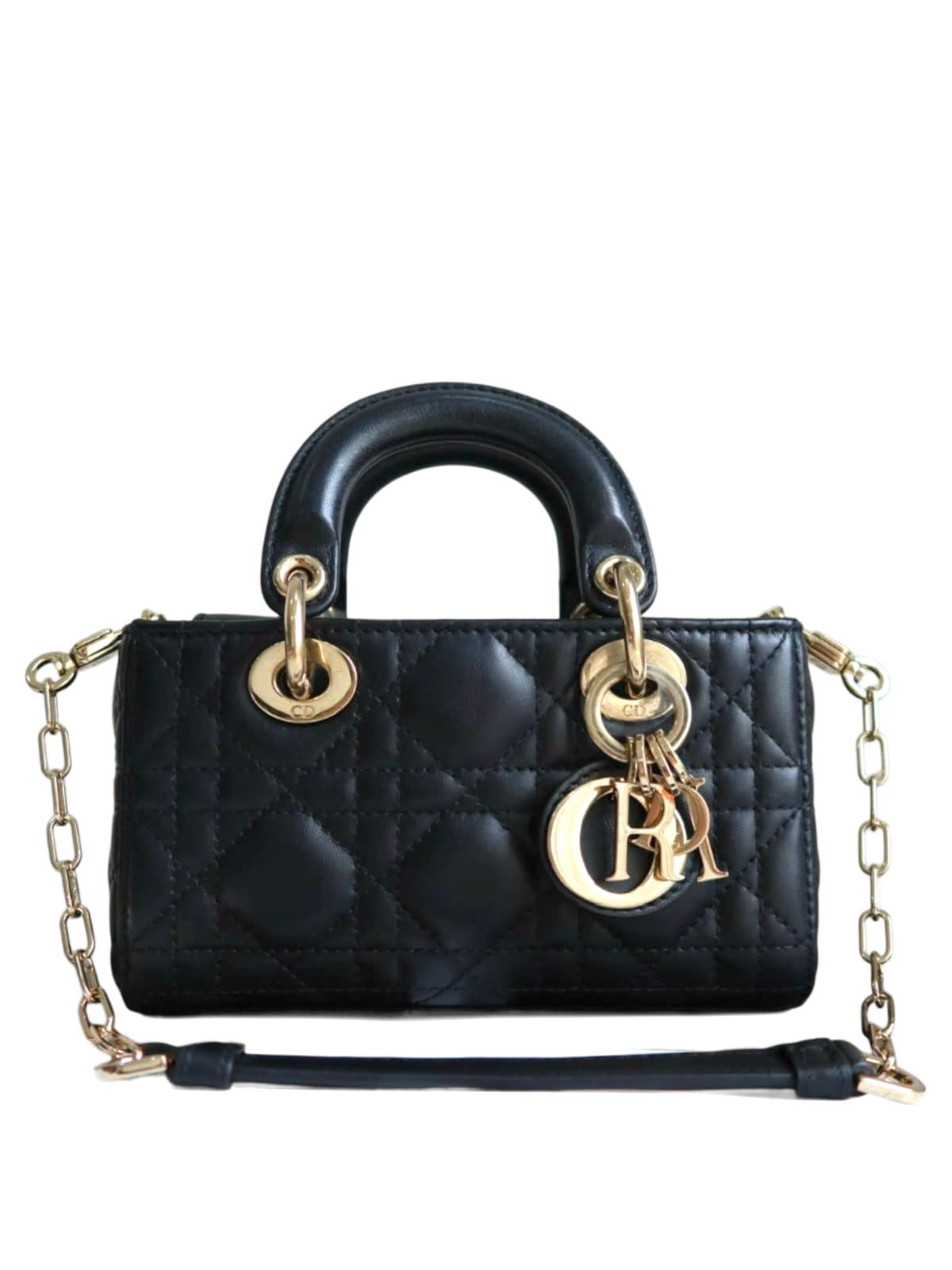Dior D-Joy Micro Black Lambskin LGHW