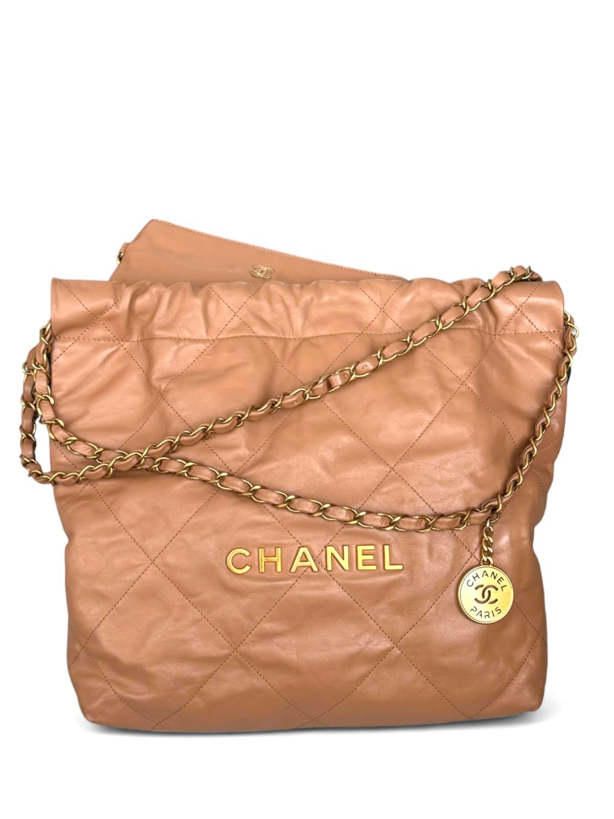 Chanel Hobo 22 Small Caramel Calfskin AGHW