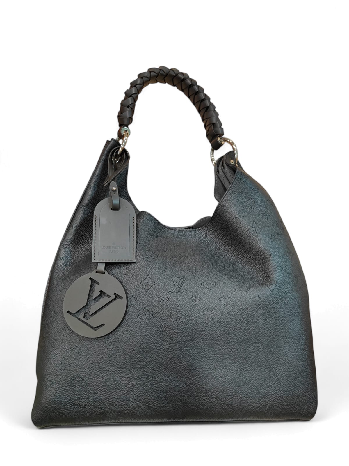 Louis Vuitton Carmel Hobo Black Monogram Mahina Leather SHW