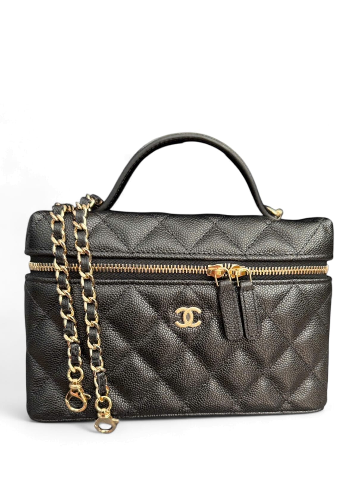 Chanel Vanity Top Handle Black Caviar LGHW