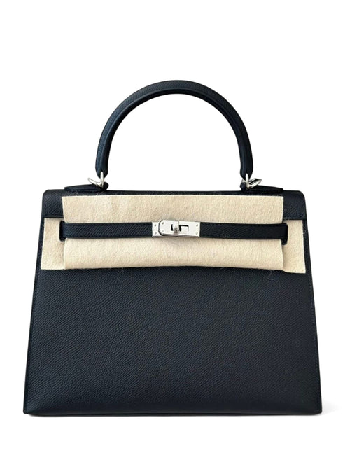 Hermes Kelly Sellier 25 Noir Epsom PHW
