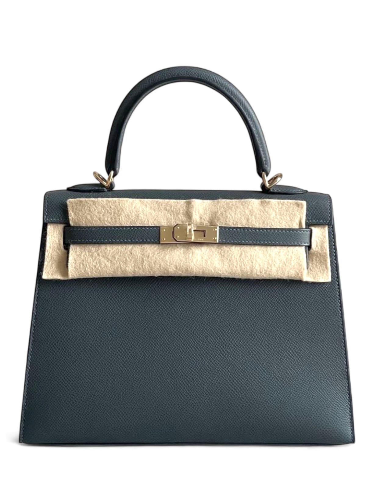 Hermes Kelly Sellier 25 Gris Misty Epsom Permabrass Hardware