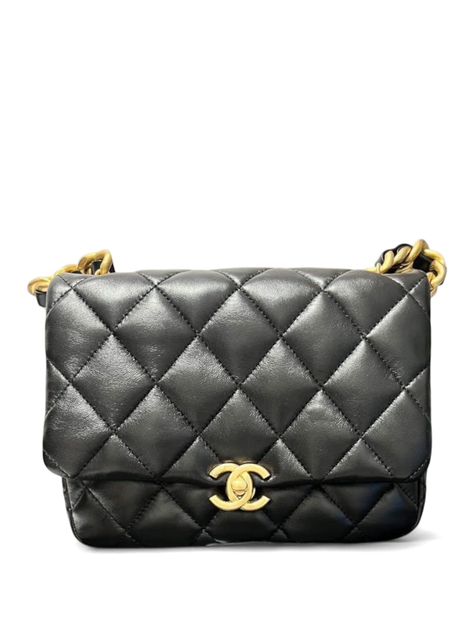 Chanel Small Flap Bag Black Lambskin AGHW