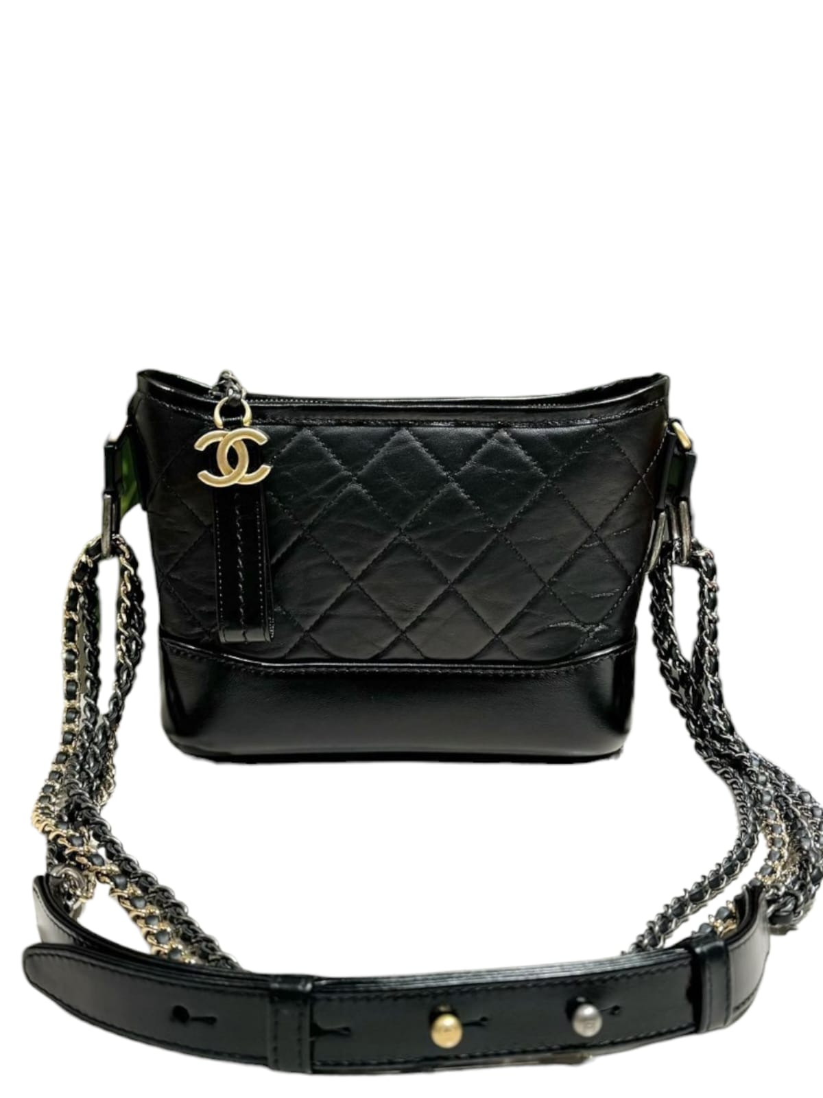 Chanel Gabrielle Hobo Small Black Calfskin AGHW