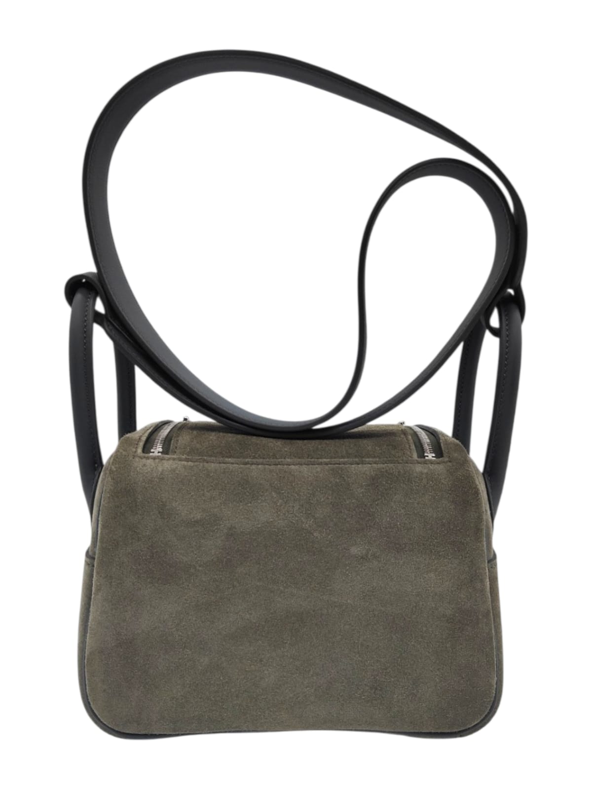 Hermes Lindy Mini II Veau Grizzly Veau Swift Sable Gris Vert Mangrove PHW