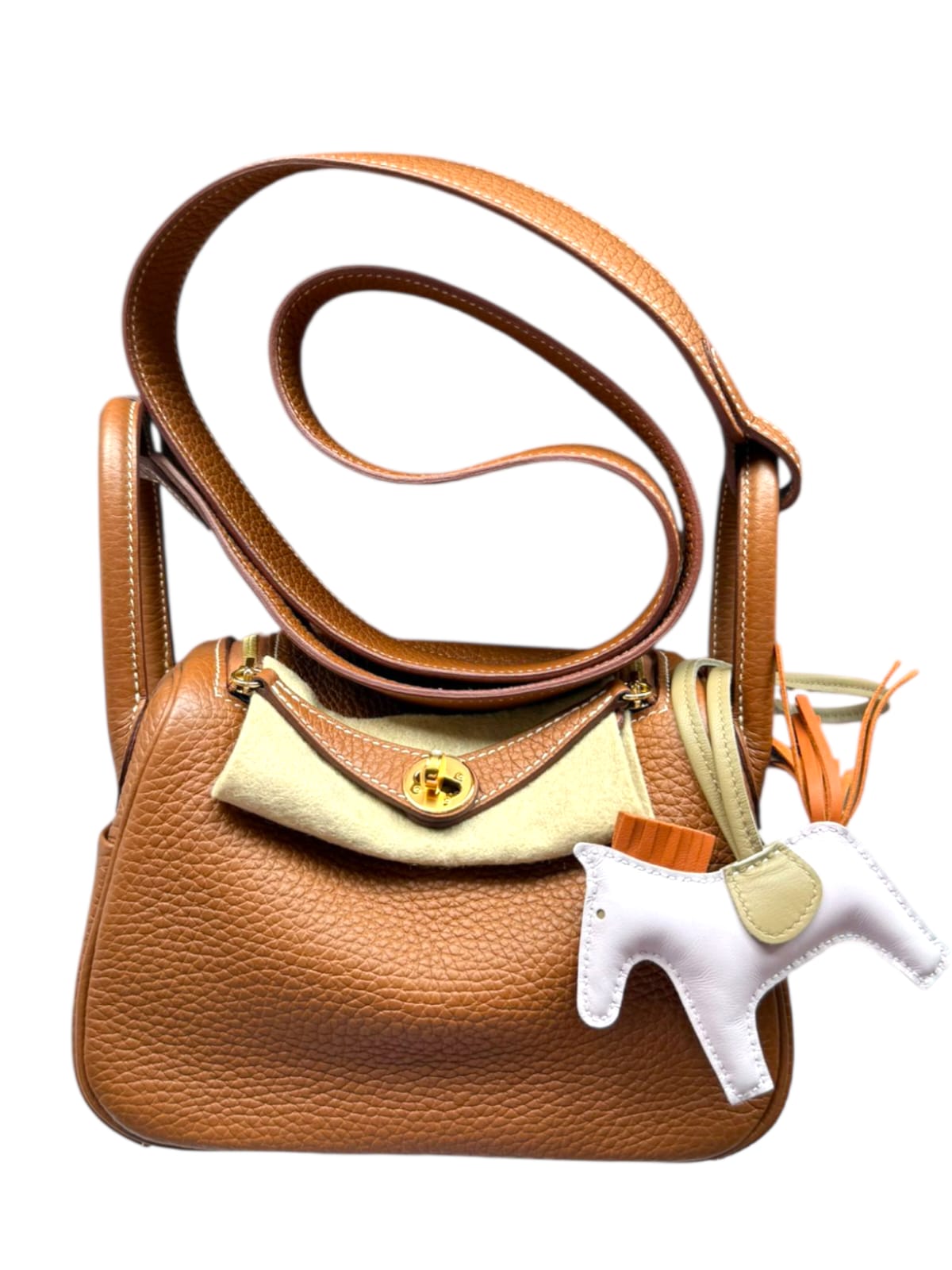 Hermes Lindy Mini Gold Clemence GHW