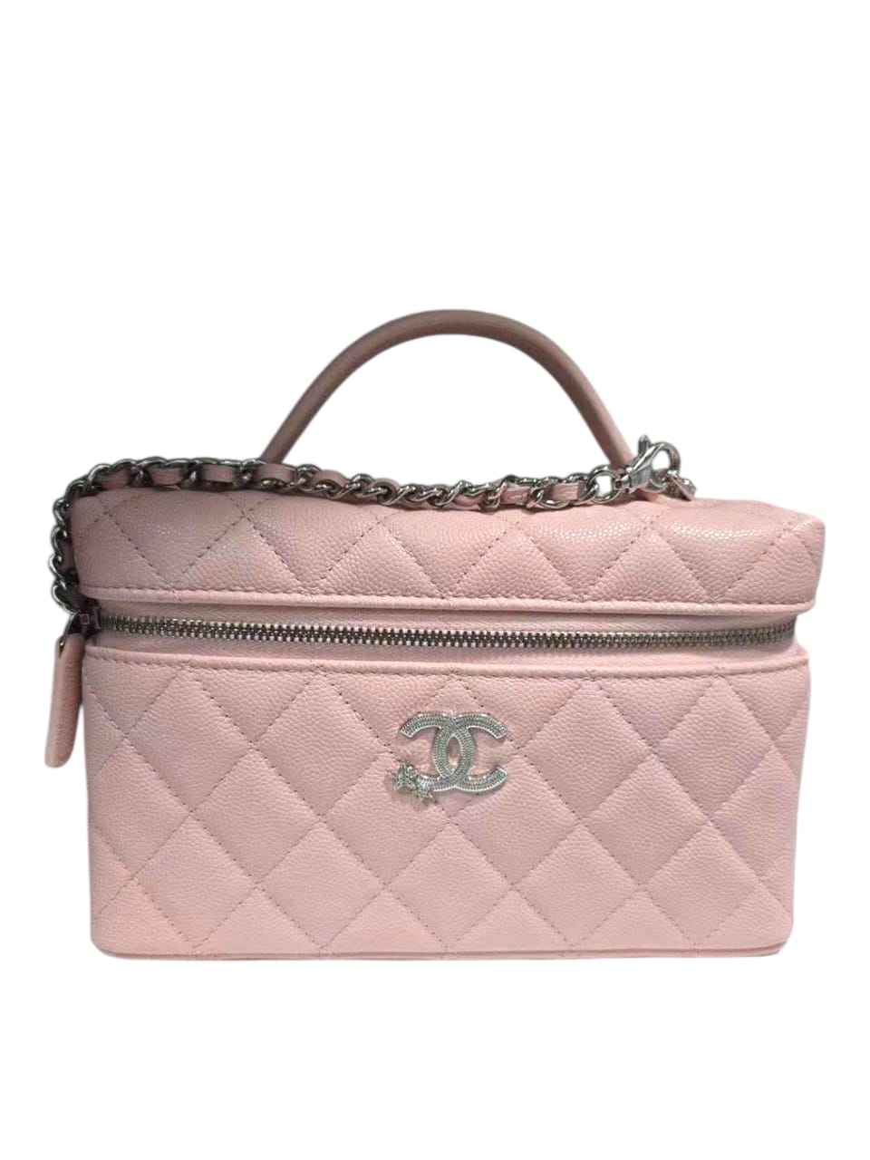Chanel Vanity Handle Pink Caviar SHW 25B