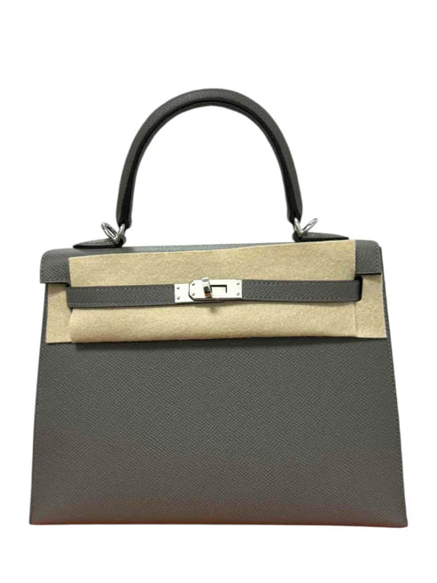Hermes Kelly Sellier 25 Gris Meyer Epsom PHW
