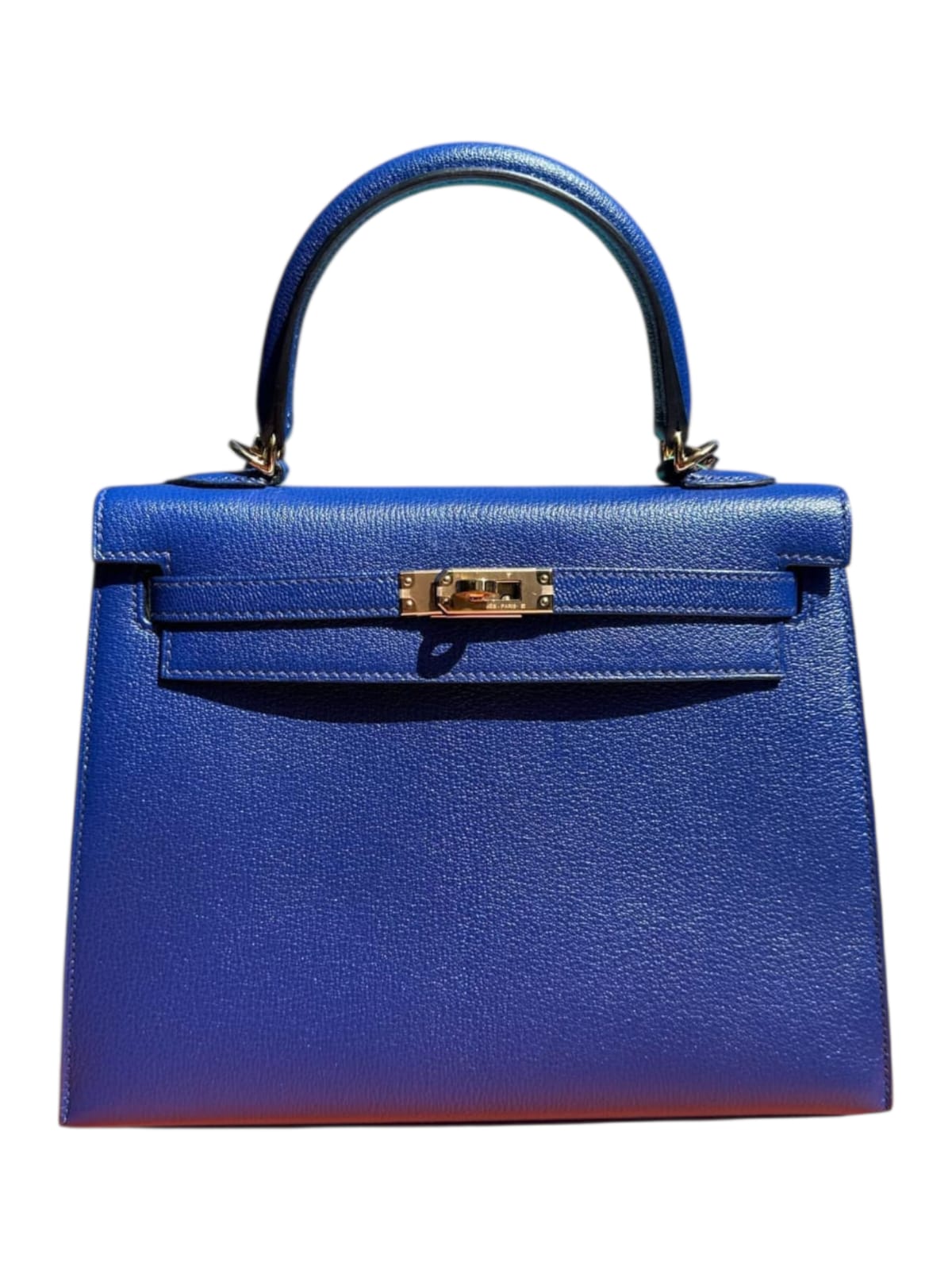 Hermes Kelly Sellier 25 Blue Sapphire Chevre GHW