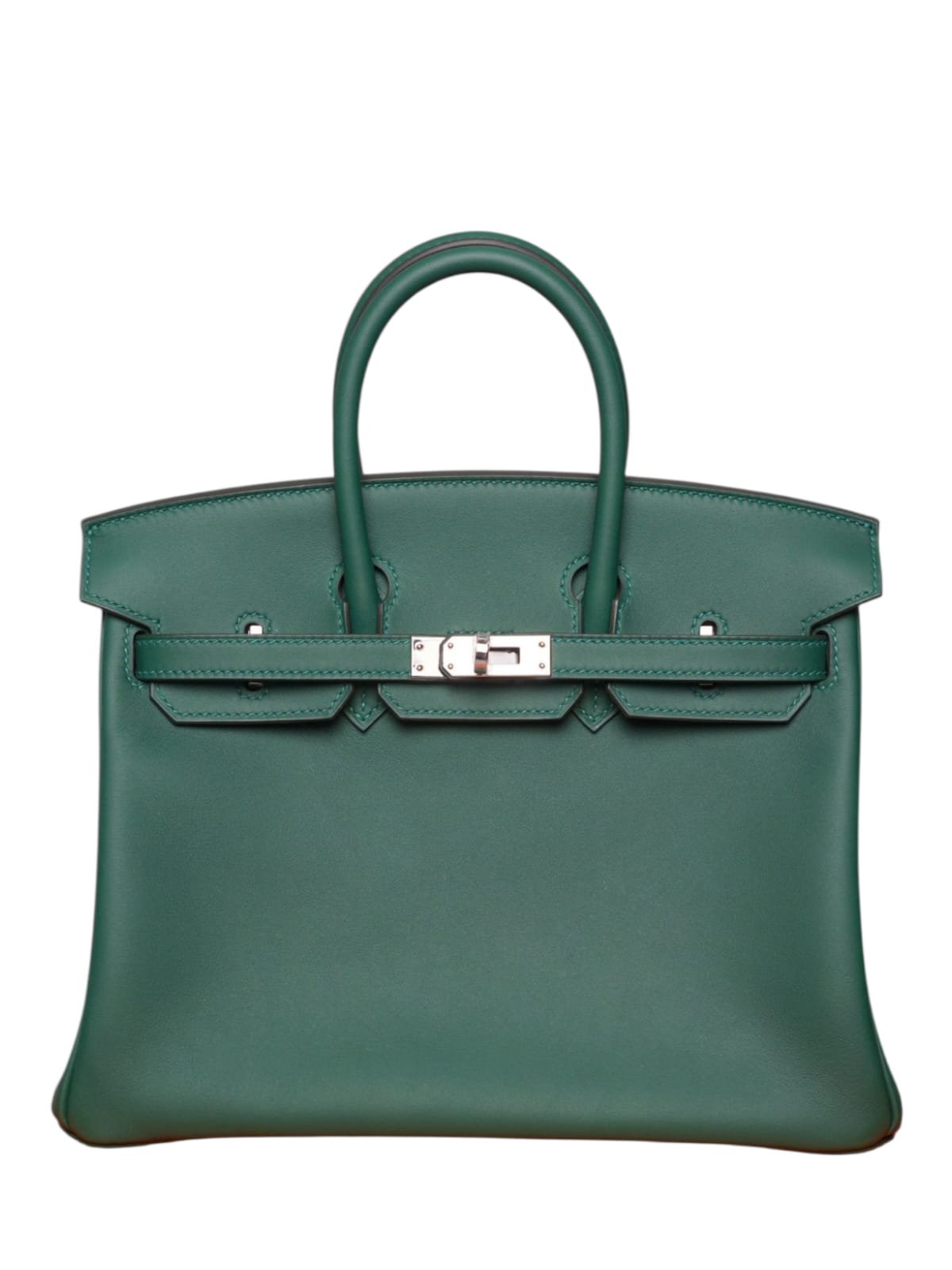 Hermes Birkin Retourne 25 Vert Moyen Swift PHW