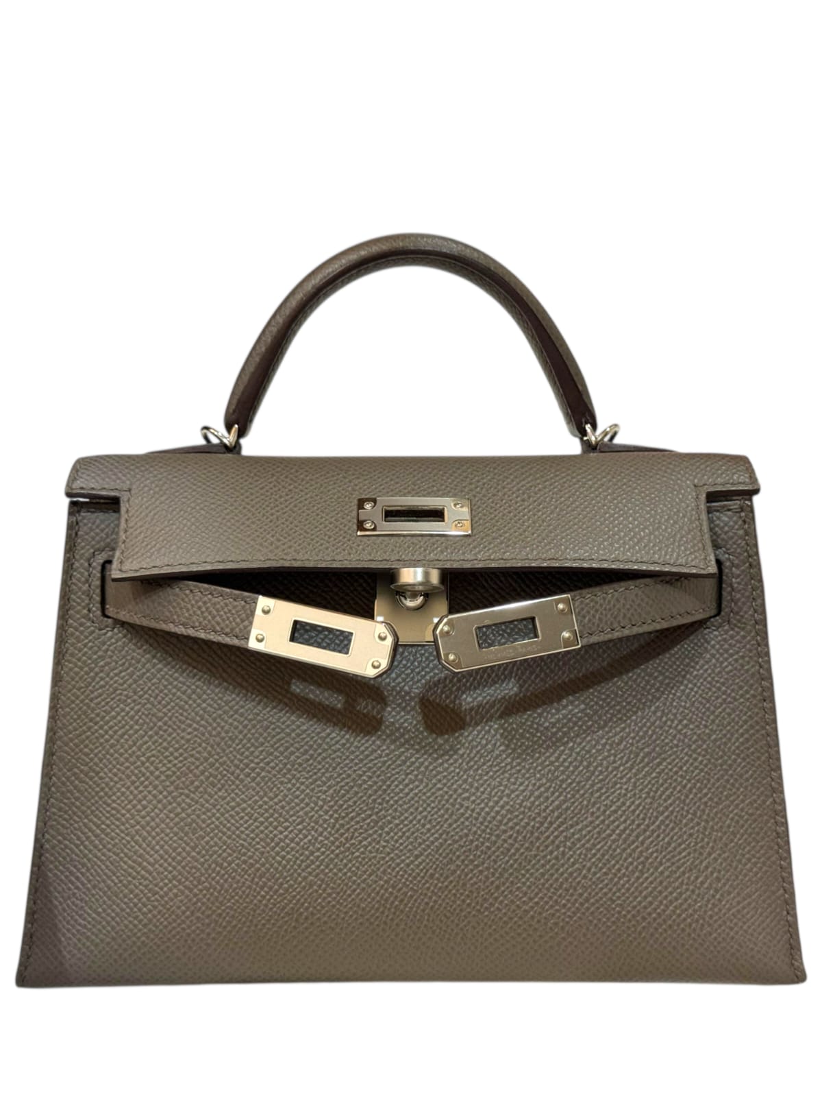 Hermes Kelly Sellier 20 Gris Etain Epsom PHW