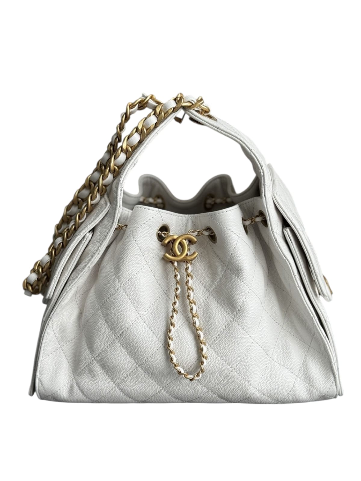 Chanel Hobo Small White Caviar AGHW