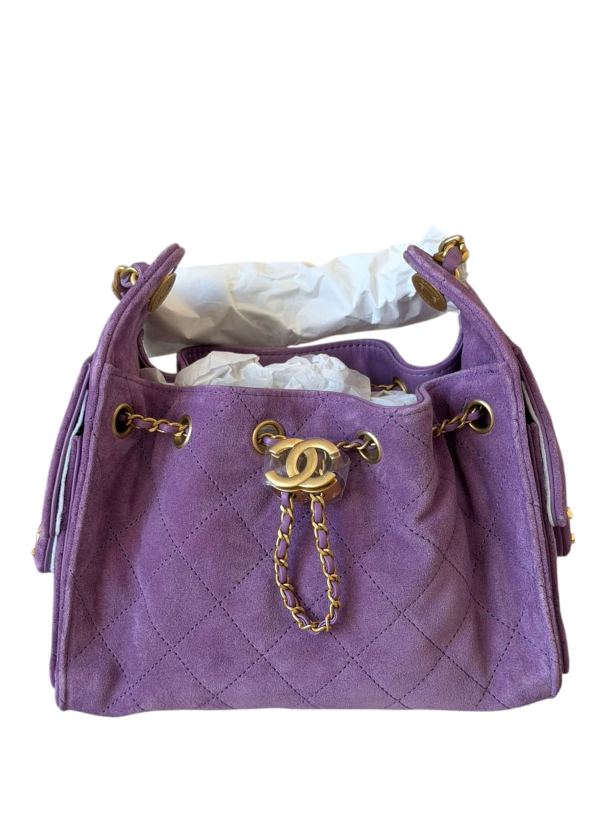 Chanel Hobo Mini Suede Purple AGHW