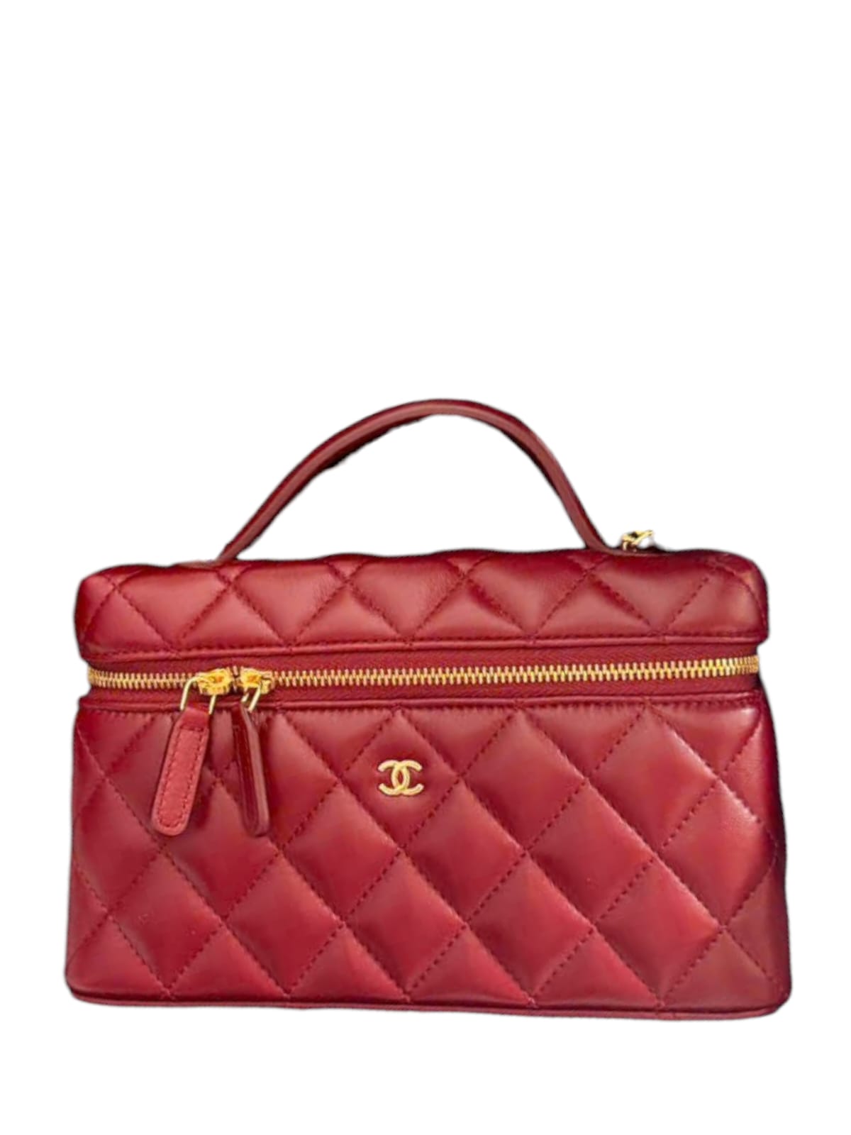 Chanel Vanity Handle Burgundy Lambskin LGHW