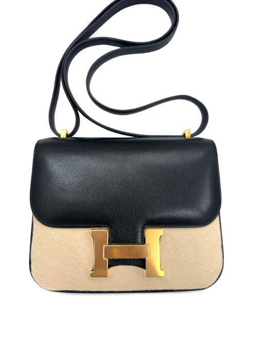 Hermes Constance 18 Noir Chevre Chamkila GHW