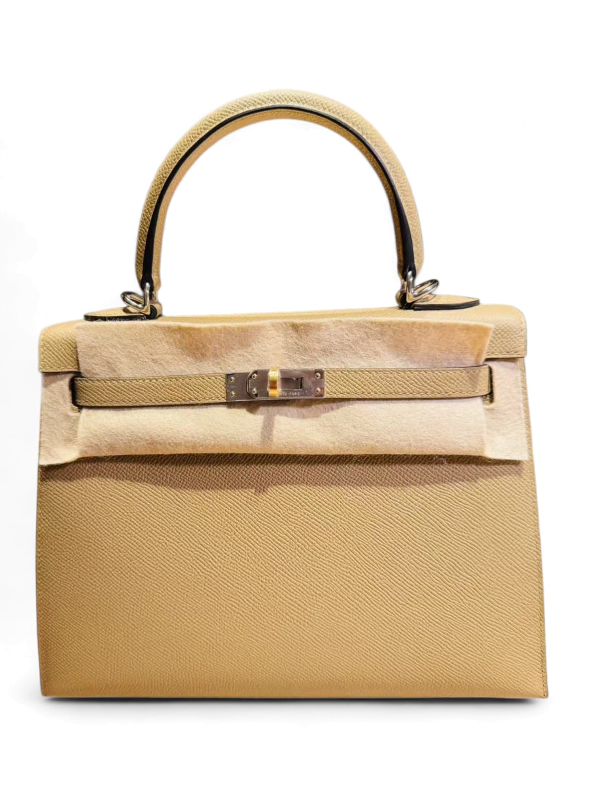 Hermes Kelly Sellier 25 Poussiere Epsom Eletrum Hardware