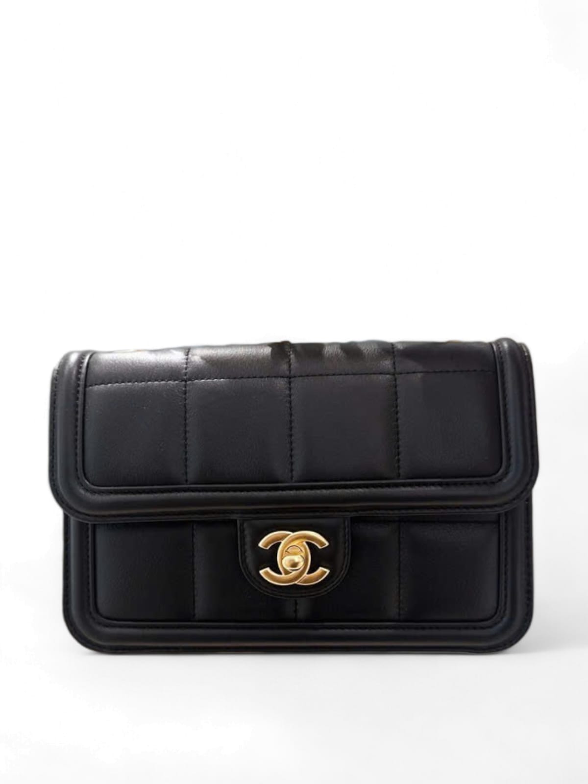 Chanel Mini Rectangular Black LambskinLGHW