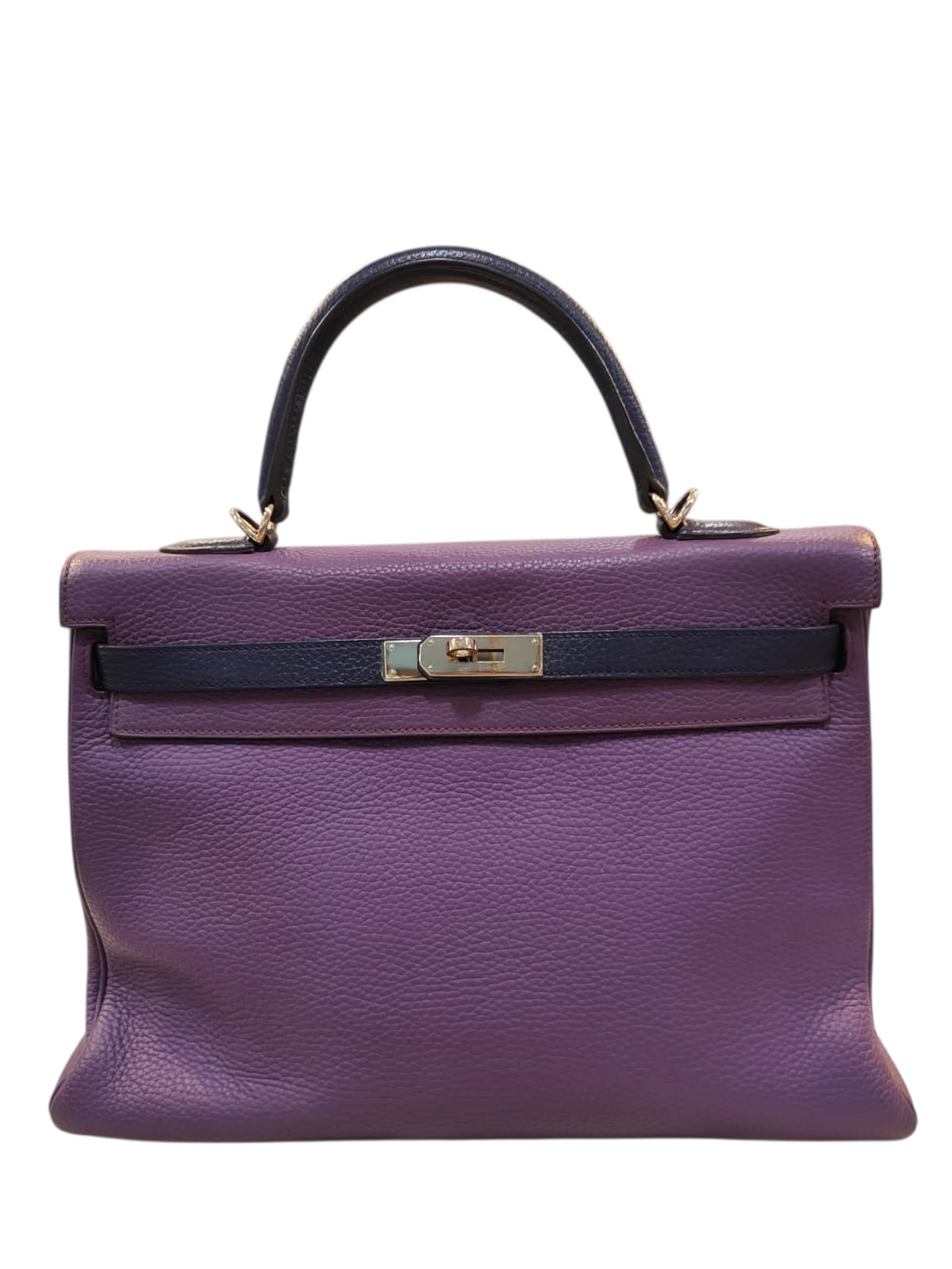 Hermes Kelly Retounrne 35 Vintage Violet/Blue Clemence PHW