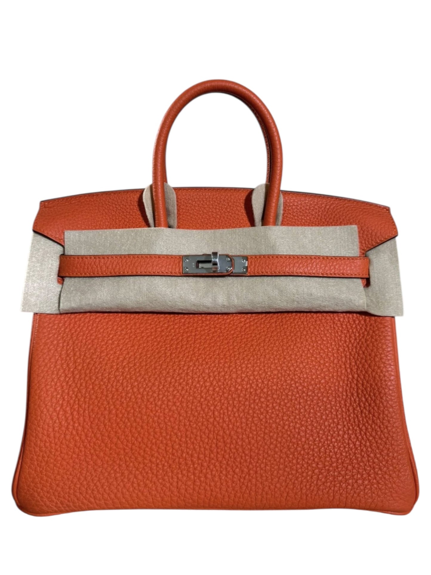 Hermes Birkin Retourne 25 Orange Feu Togo PHW