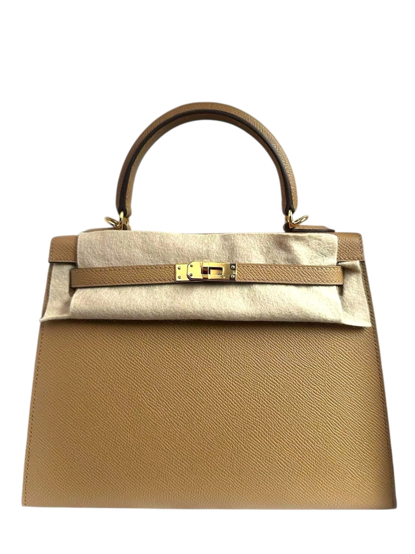 Hermes Kelly Sellier 25 Poussiere Epsom Permabrass Hardware