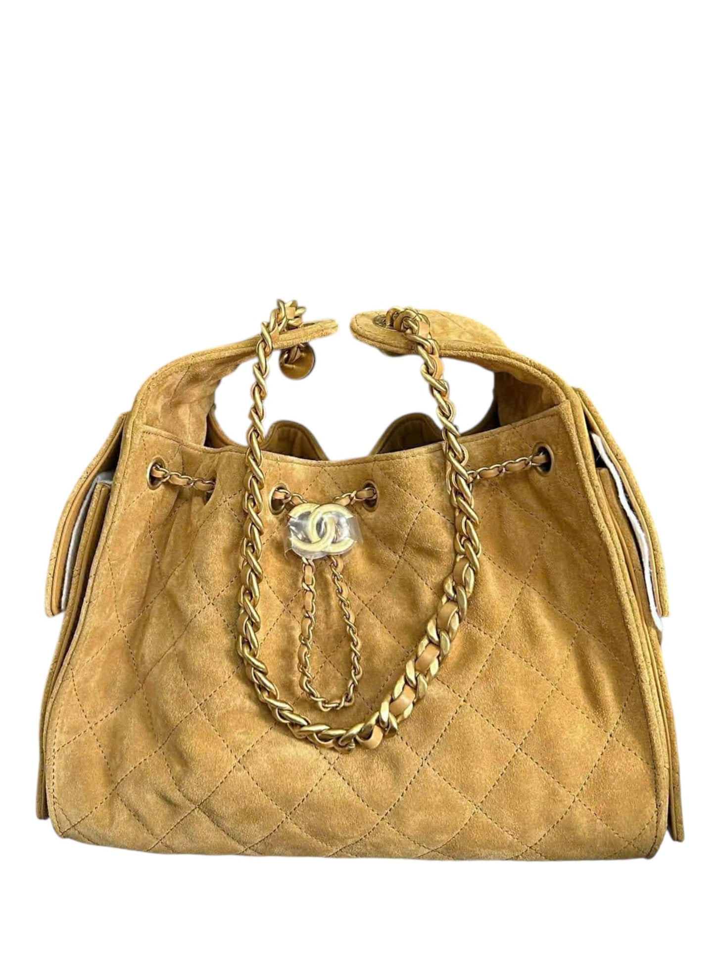 Chanel Hobo 25 Small Suede Beige AGHW 26C