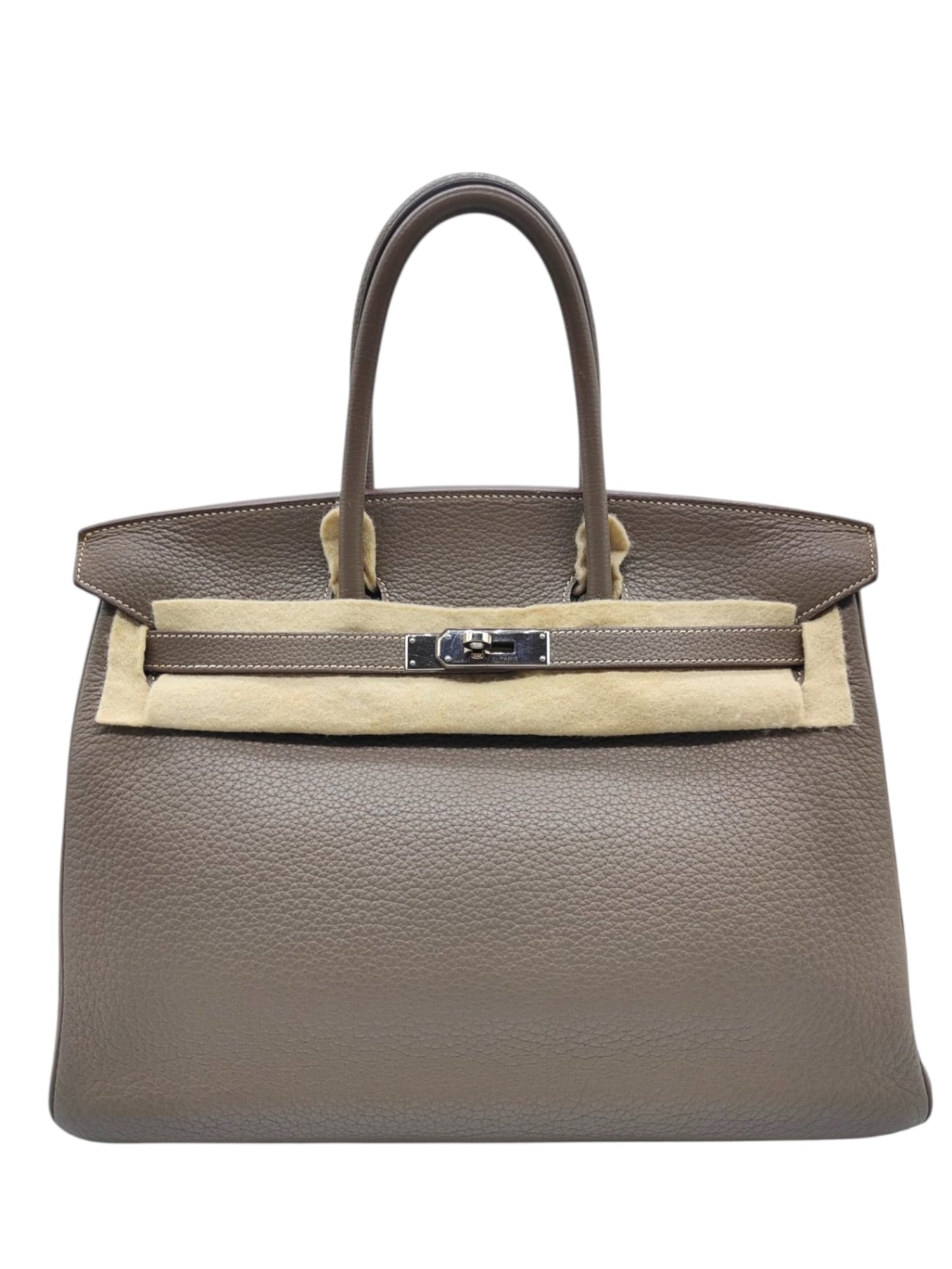 Hermes Retourne Birkin 35 Etoupe Clemence PHW