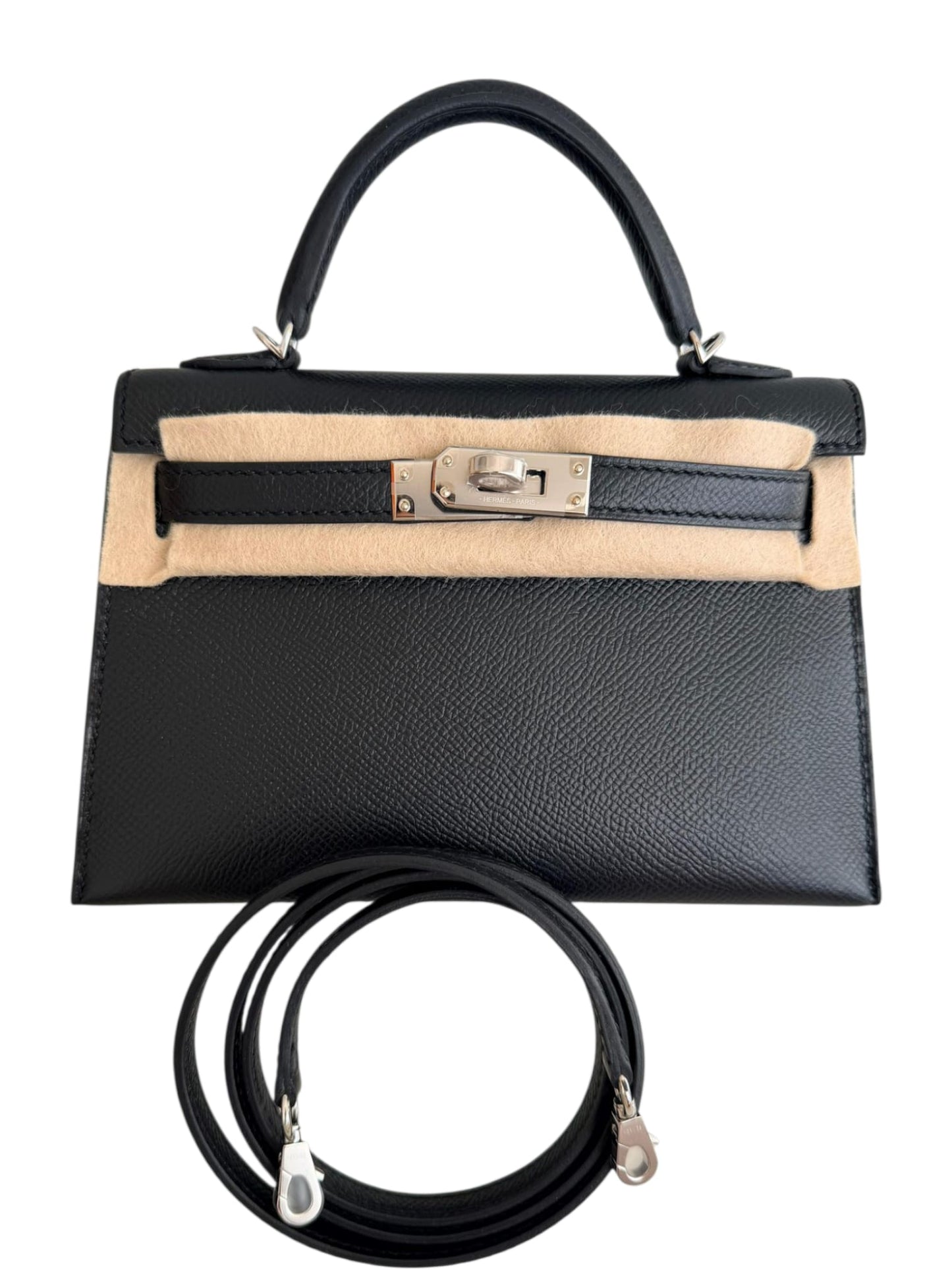 Hermes Kelly Sellier 20 Noir Epsom PHW