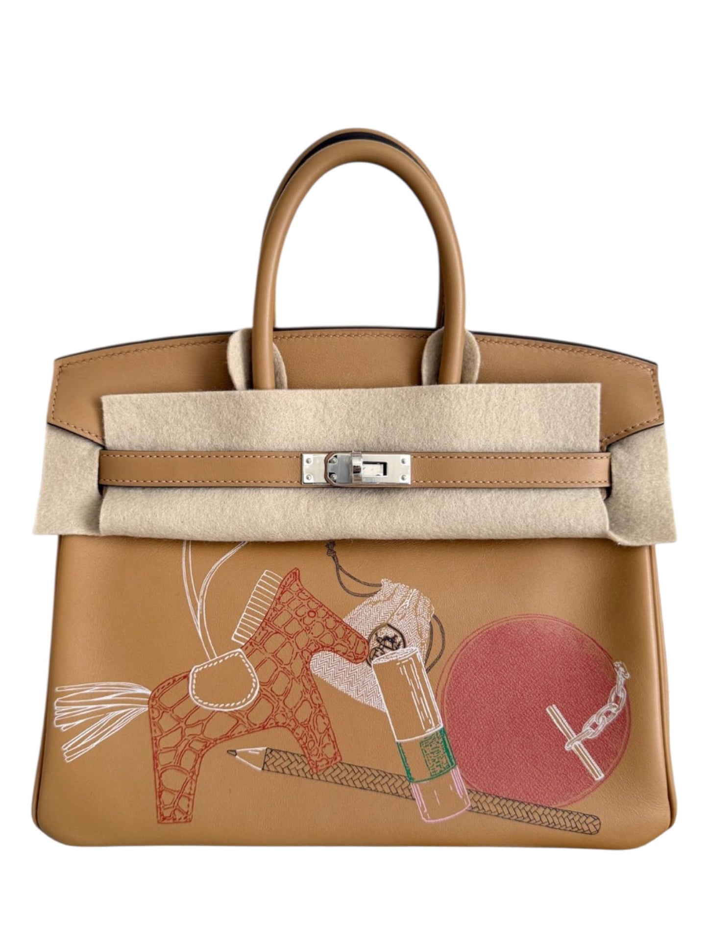 Hermes Birkin Retourne 25 In and Out Biscuit PHW