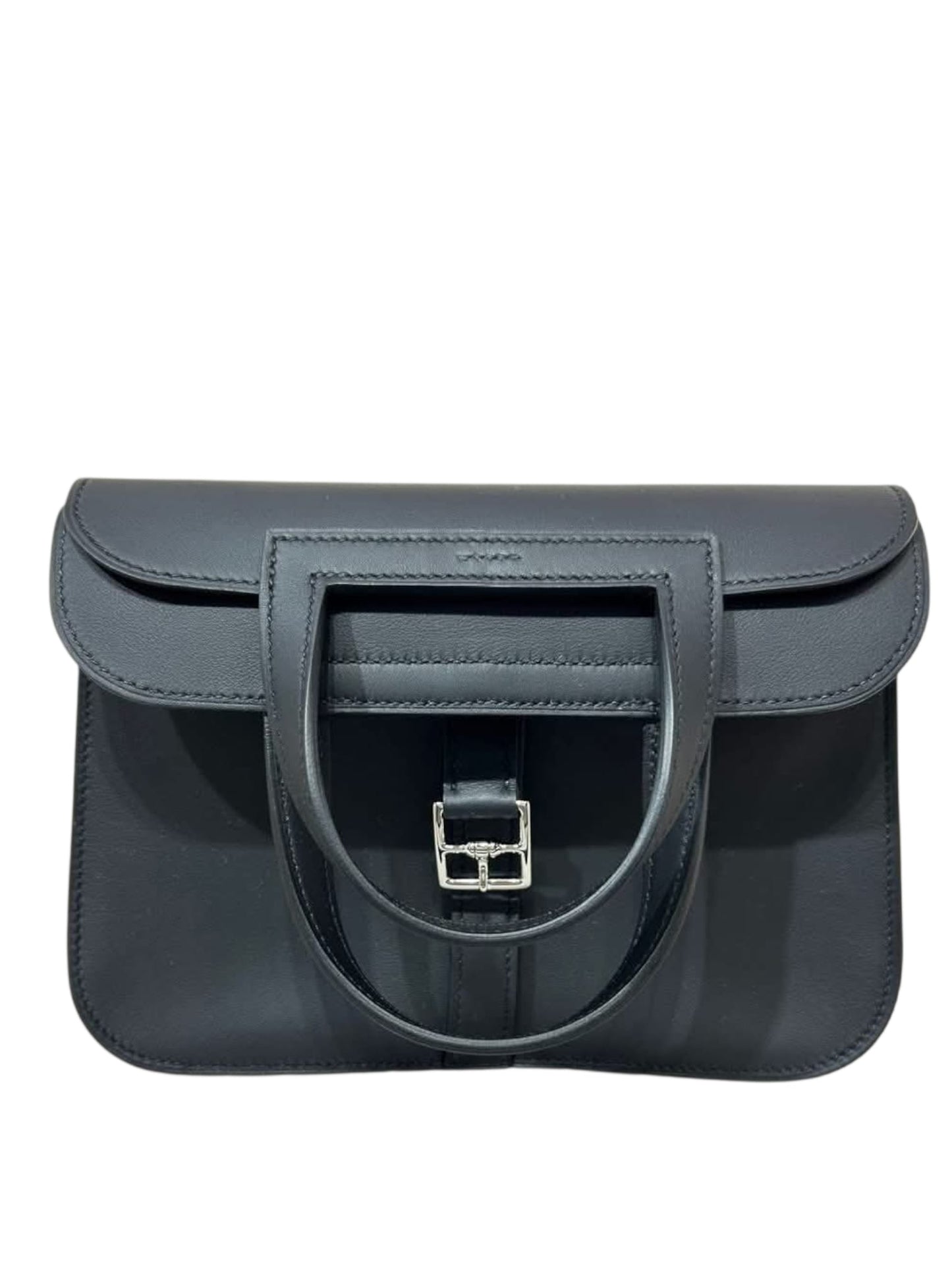 Hermes Halzan Mini Noir Swift PHW