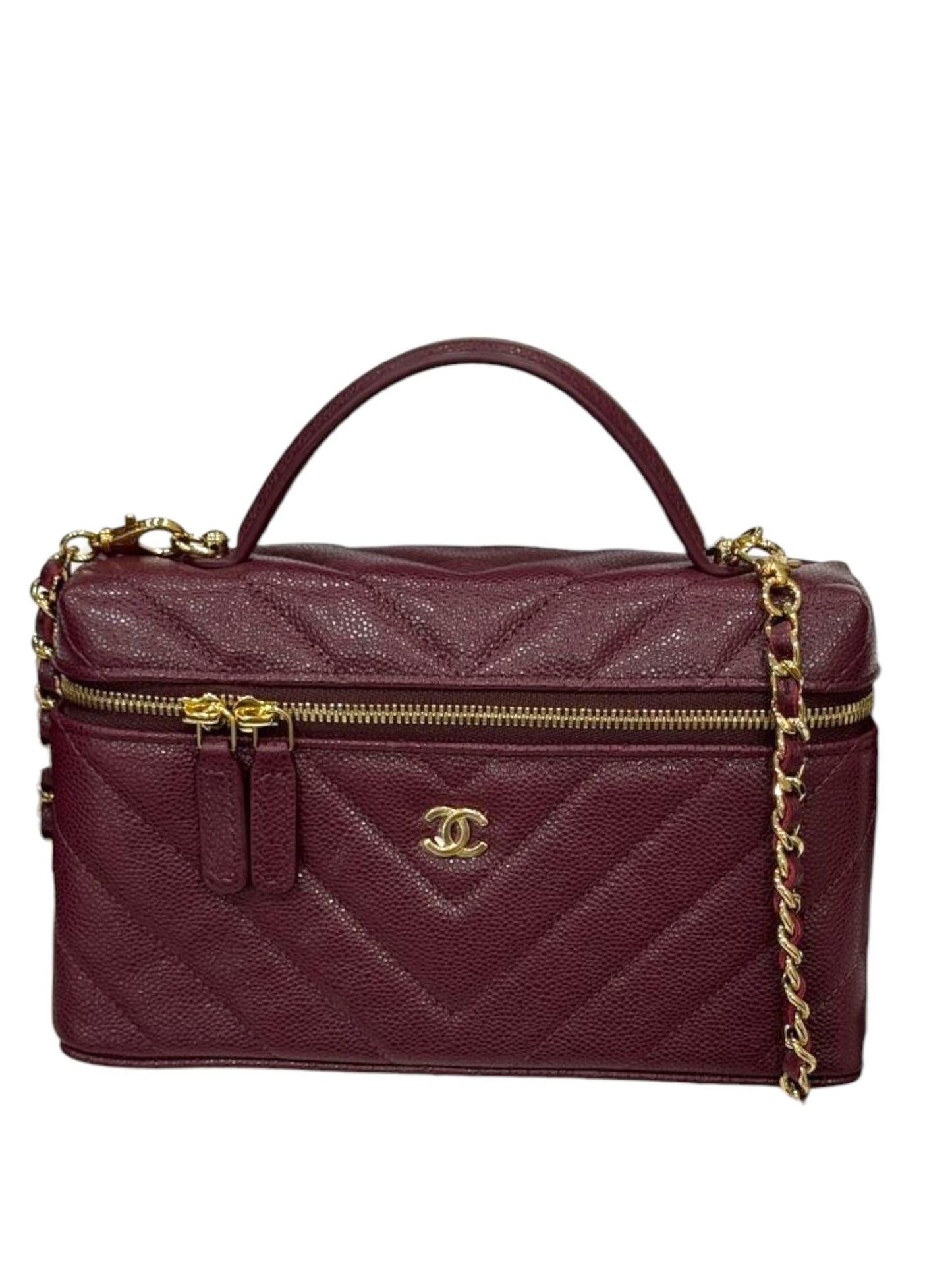 Chanel Vanity Handle Burgundy Caviar LGHW