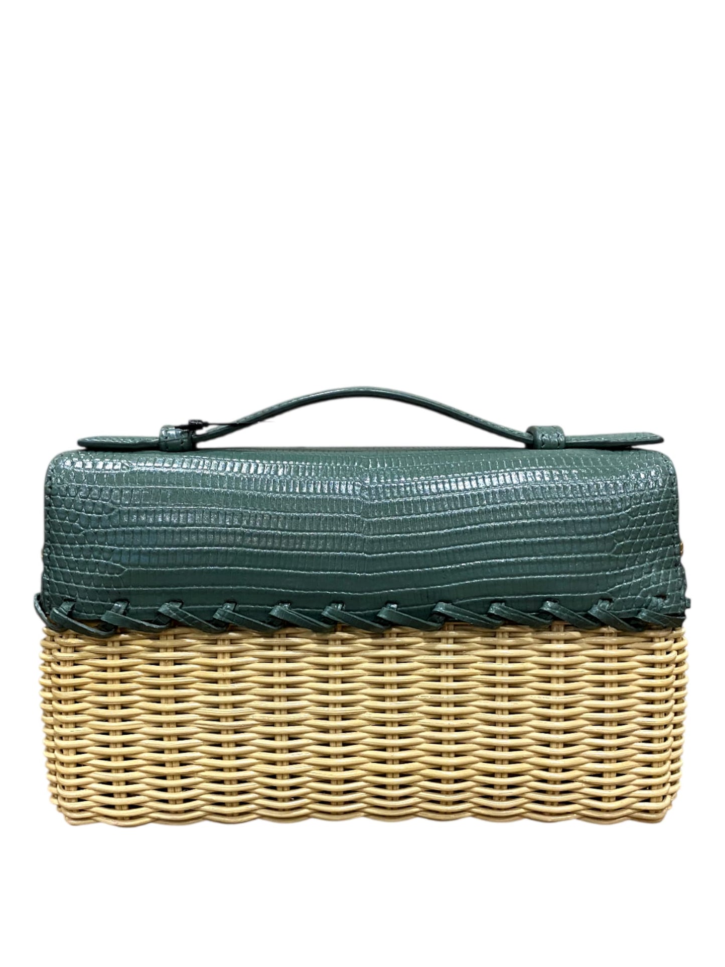 Loro Piana Extra Pocket L19 Wicker In Green Lagoon Lizard GHW