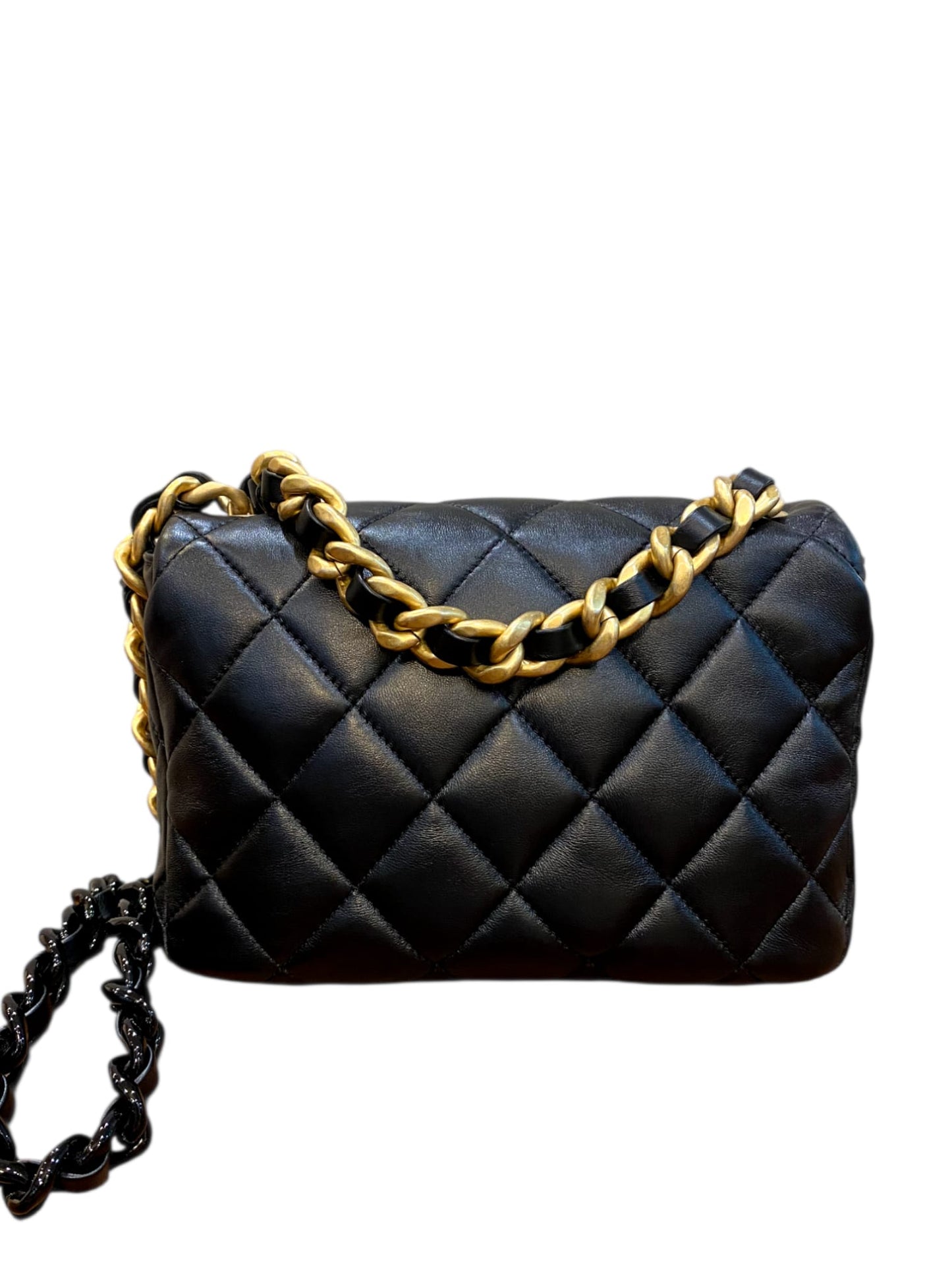 Chanel Small Flap Bag Black Lambskin AGHW