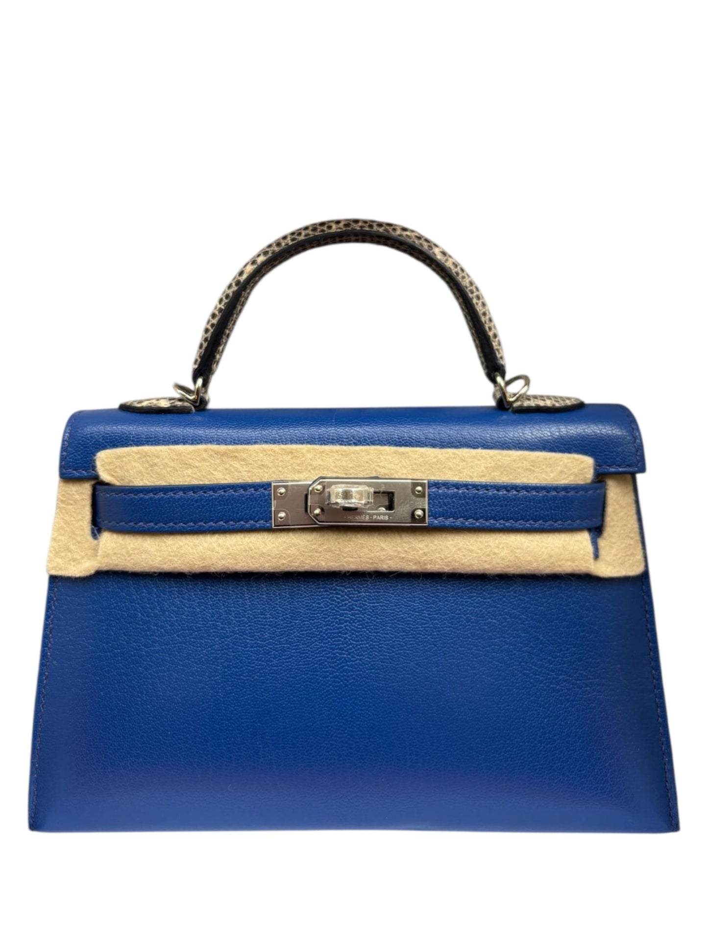 Hermes Kelly 20 Touch Lizard Ombre Royal Blue Chevre Chamkila PHW