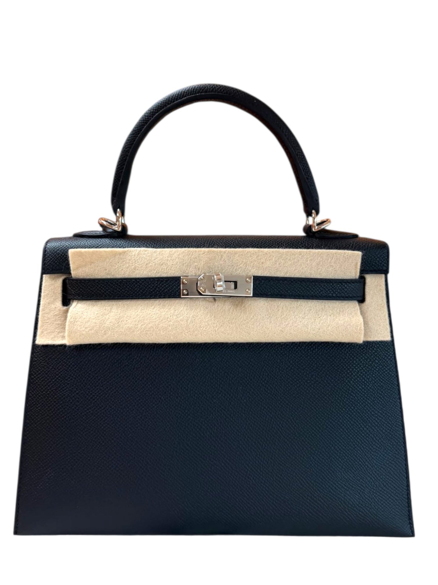 Hermes Kelly Sellier 25 Noir Epsom PHW