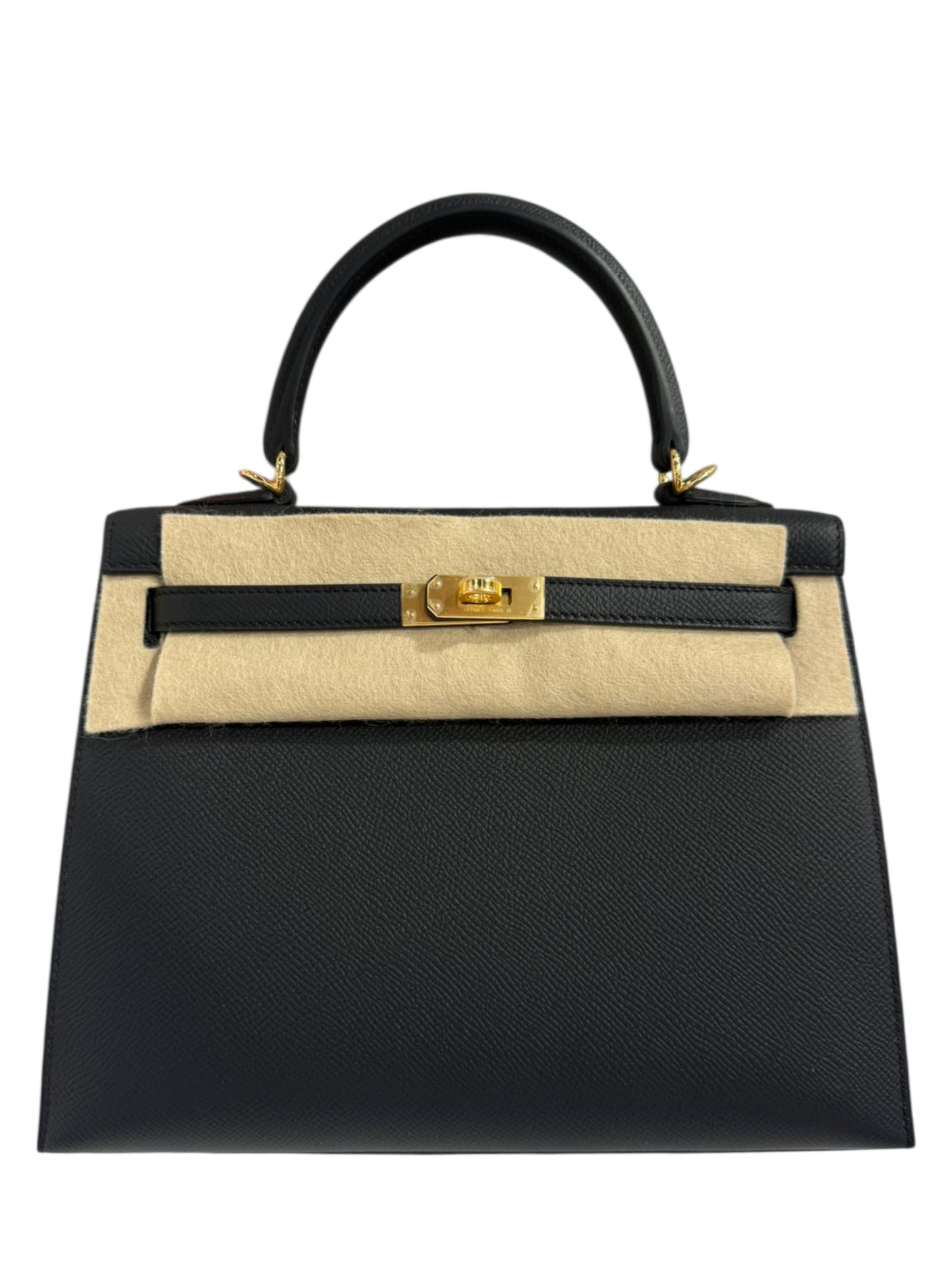 Hermes Kelly Sellier 25 Noir Epsom GHW