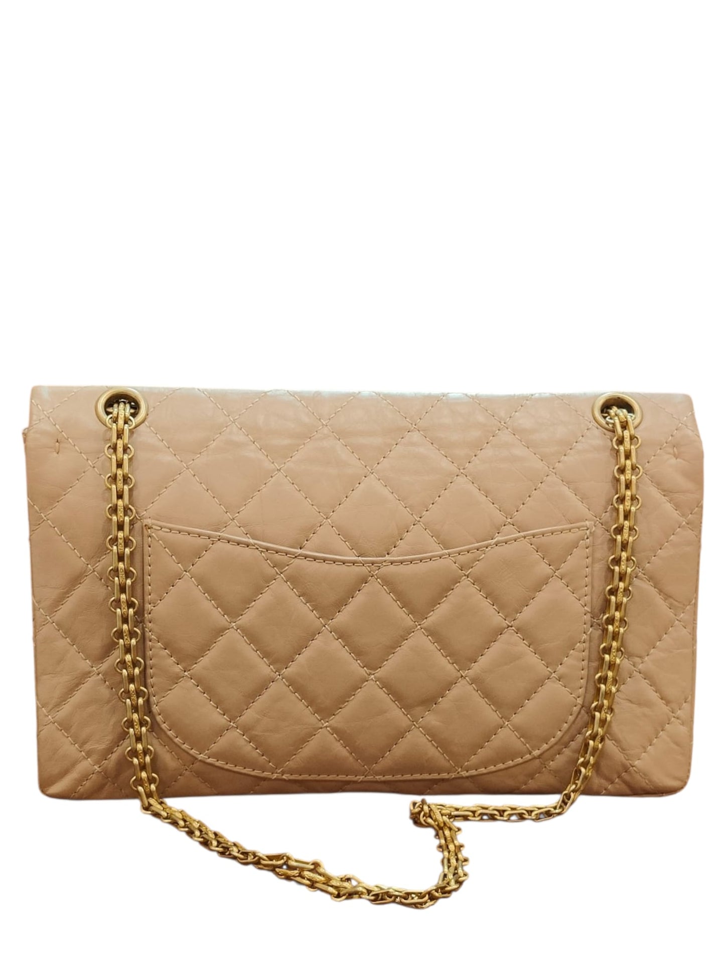 Chanel Classic Reissue 2.55 Medium Dark Beige Calfskin AGHW