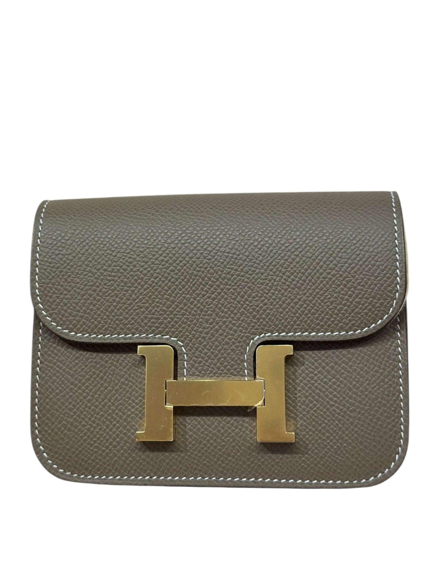 Hermes Constance Slim Wallet Etoupe Epsom GHW