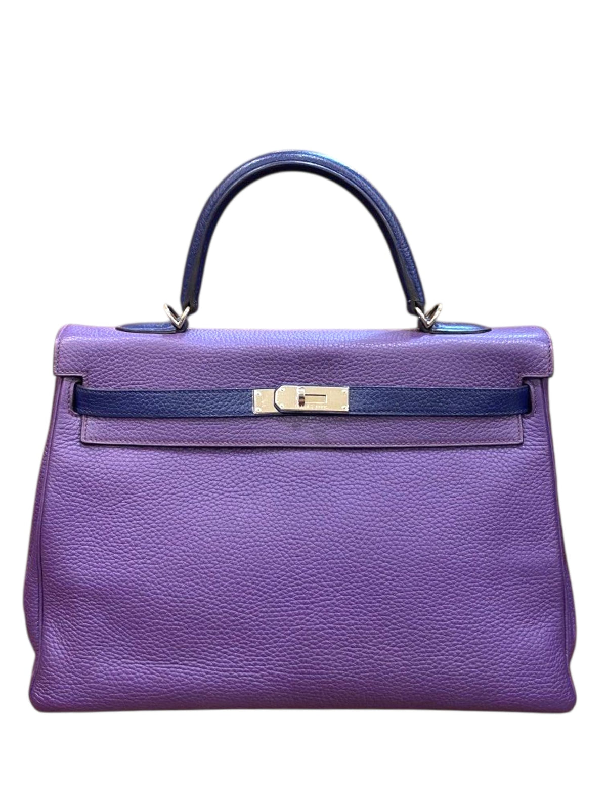 Hermes Kelly Retounrne 35 Vintage Violet/Blue Clemence PHW