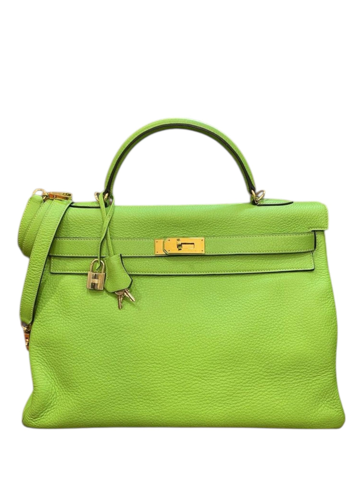Hermes Kelly Retounrne 40 Vert Cru Clemence GHW